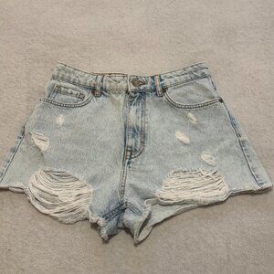 Zara High Waist Snow Wash Denim Shorts Women’s Size 4